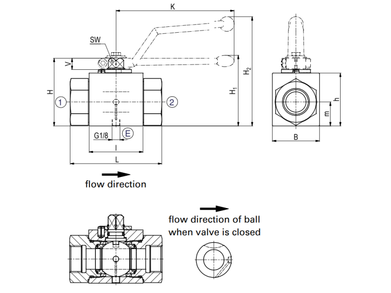 Zawór kulowy gwintowany z otworem wentylacyjnym DN4 - DN25/