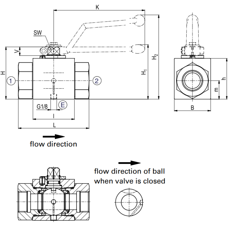 Zawór kulowy gwintowany z otworem wentylacyjnym DN4 - DN25/