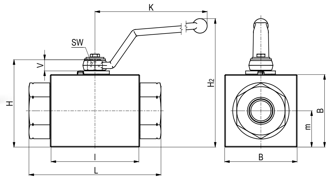 Zawór kulowy gwintowany wysoko ciśnieniowy DN4 - DN25 800 
