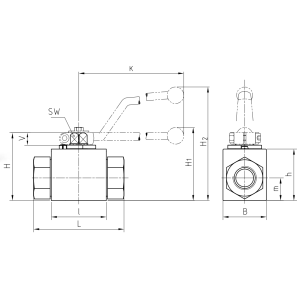 Zawór kulowy gwintowany do gazu DN4 - DN25/40 do 500 bar, M