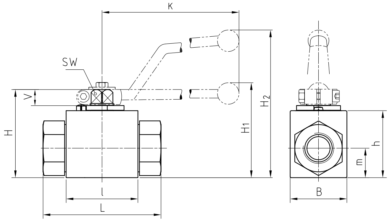 Zawór kulowy gwintowany na farby i lakiery DN4 - DN25/40 do