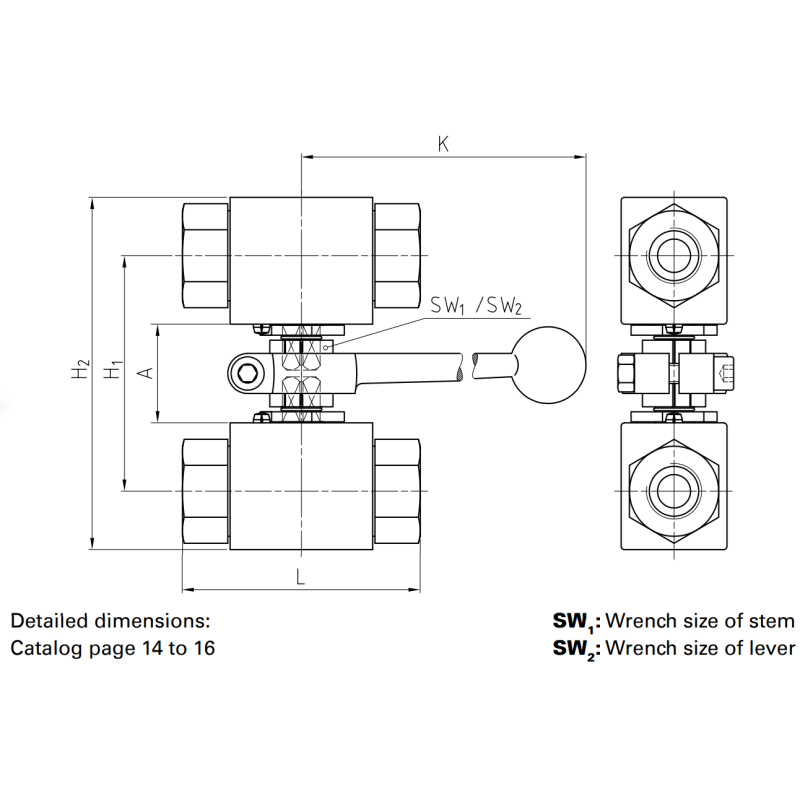Kombinacja zaworów kulowych BKH / BKHP500 DN4 - DN25/40 do 