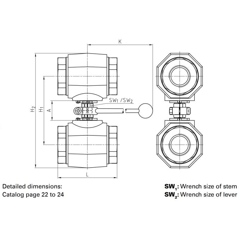 Kombinacje zaworów kulowych MKHP420 DN32 - DN50 do 450Bar, 