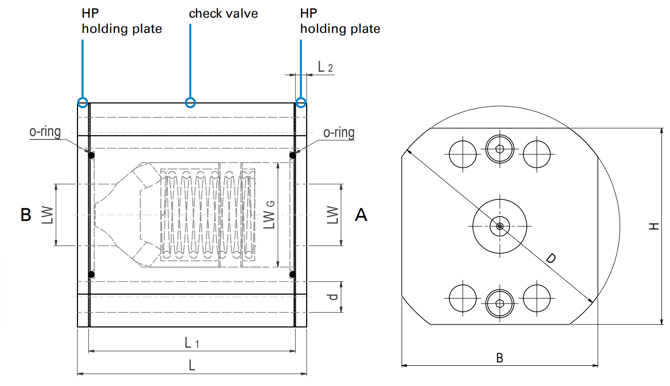 Zawór kontrolny z adapterem SAE DN15 - DN50 do 420Bar