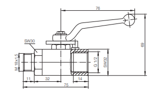 Zawór kulowy do manometra TK2