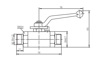 Zawór kulowy do manometra DN10
