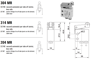Mikrozawór MR, Elektrozawory - pozycje zaworu: 3/2, Elektro