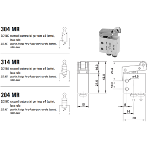 Mikrozawór MR, Elektrozawory - pozycje zaworu: 3/2, Elektro