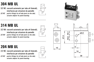Mikrozawór MB UL, Elektrozawory - pozycje zaworu: 3/2, Elek