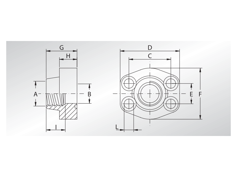 Kołnierz prosty AFS 1/2" SAE - 1/2" NPT - L3000, Materiał: