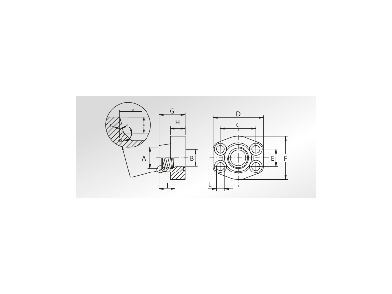 Kołnierz prosty AFS UNF, Materiał: Stal węglowa S355J2 (C