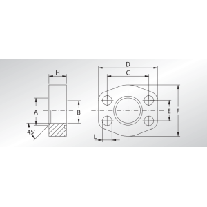 Flansza do spawania płaska PFS, Rozmiar flanszy: 3/4"