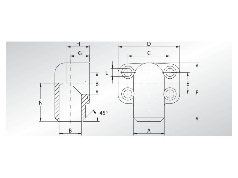 Flansza 90° do spawania AFS3, Materiał: Stal węglowa S355