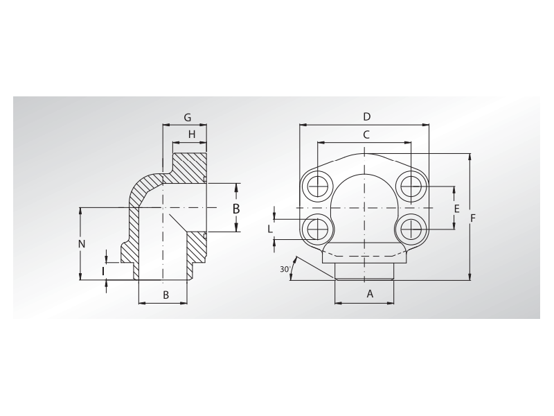 Flansza 90° do spawania AFS4, Materiał: Stal węglowa S355