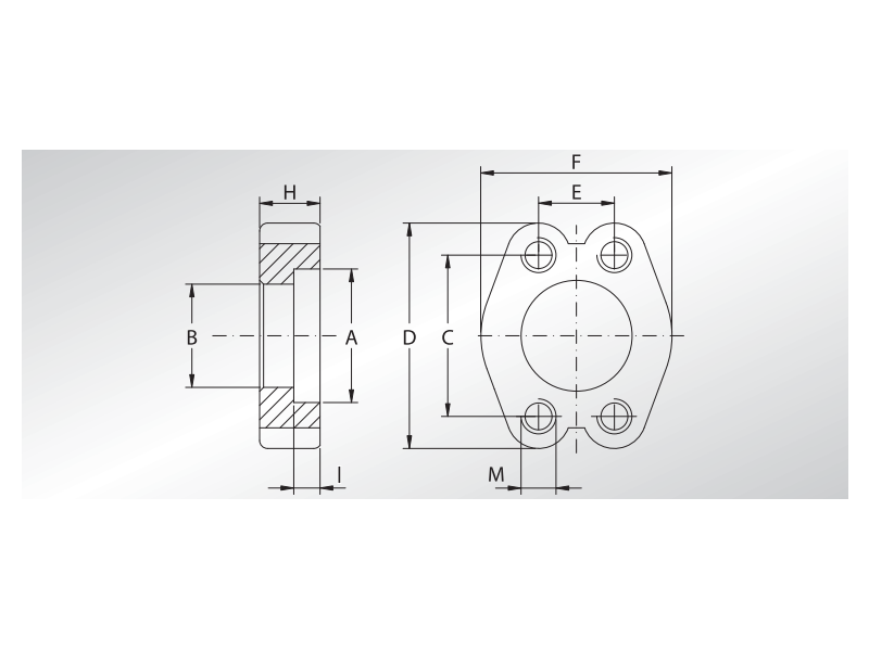 Flansza GFPI, Rozmiar flanszy: 1/2" SAE - L3000, Materiał: 
