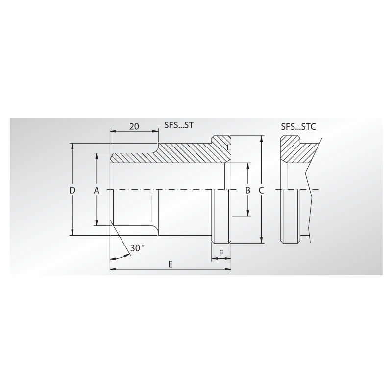 Adapter do spawania Metryczny SFS, Seria flanszy: Seria 3000