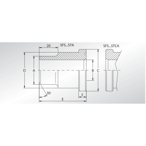 Adapter do spawania BSP SFS, Seria flanszy: Seria 3000, Rozm