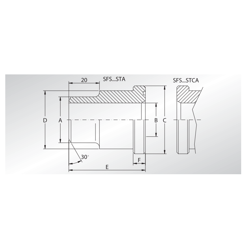 Adapter do spawania BSP SFS, Seria flanszy: Seria 3000, Rozm