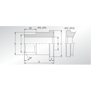 Adapter do spawania BSP SFS, Seria flanszy: Seria 3000, Rozm