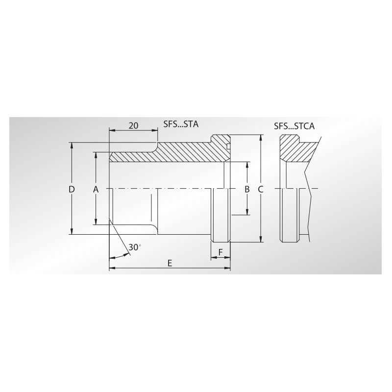Adapter do spawania BSP SFS, Seria flanszy: Seria 3000, Rozm