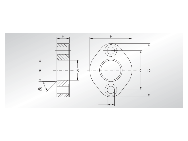 Flansza OVA, Materiał: Stal węglowa S355J2 (CR-6 free), Ro