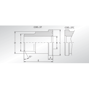 Adapter do spawania COD, Seria flanszy: Seria 3000, Rozmiar 