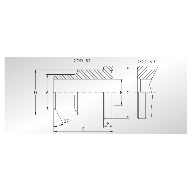 Adapter do spawania COD, Seria flanszy: Seria 3000, Rozmiar 