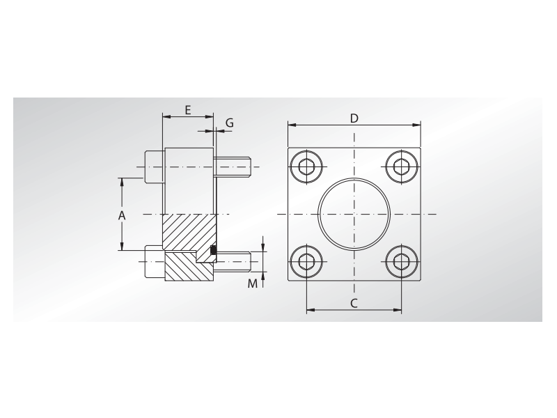 Flansza z ślepym adapterem GCET, Materiał: Stal węglowa S