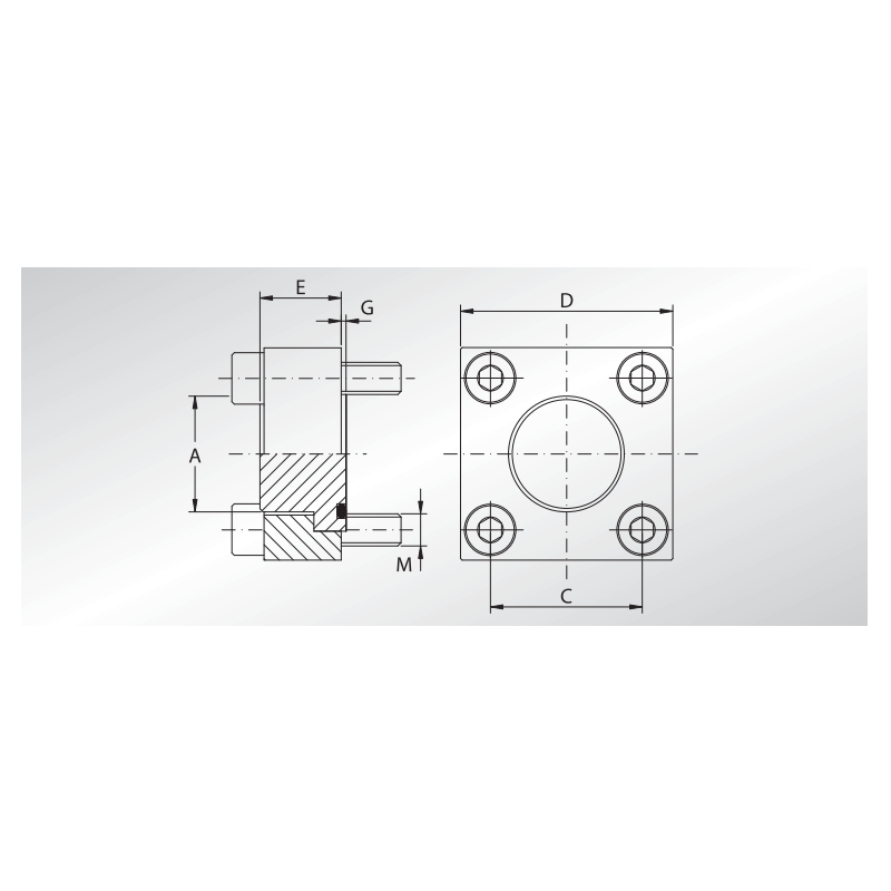Flansza z ślepym adapterem GCET, Materiał: Stal węglowa S