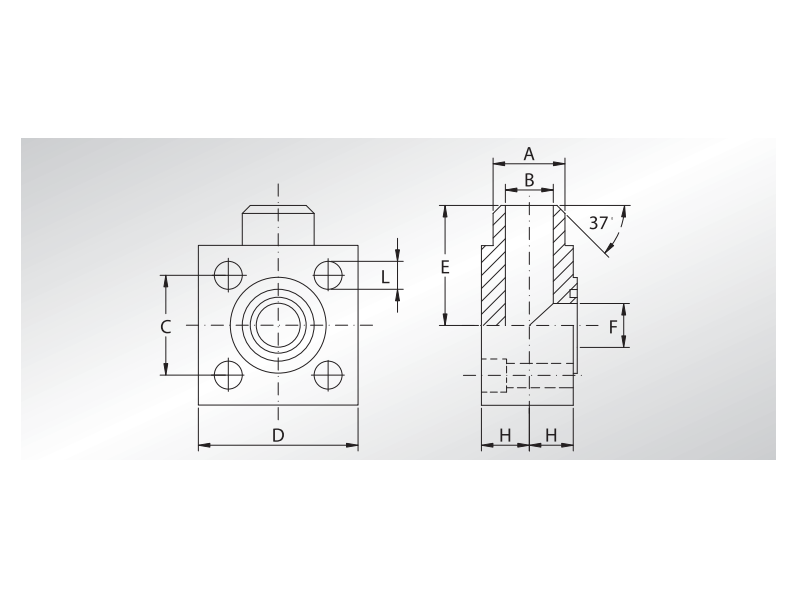 Flansza 90° CET, Materiał: Stal węglowa S355J2 (CR-6 free
