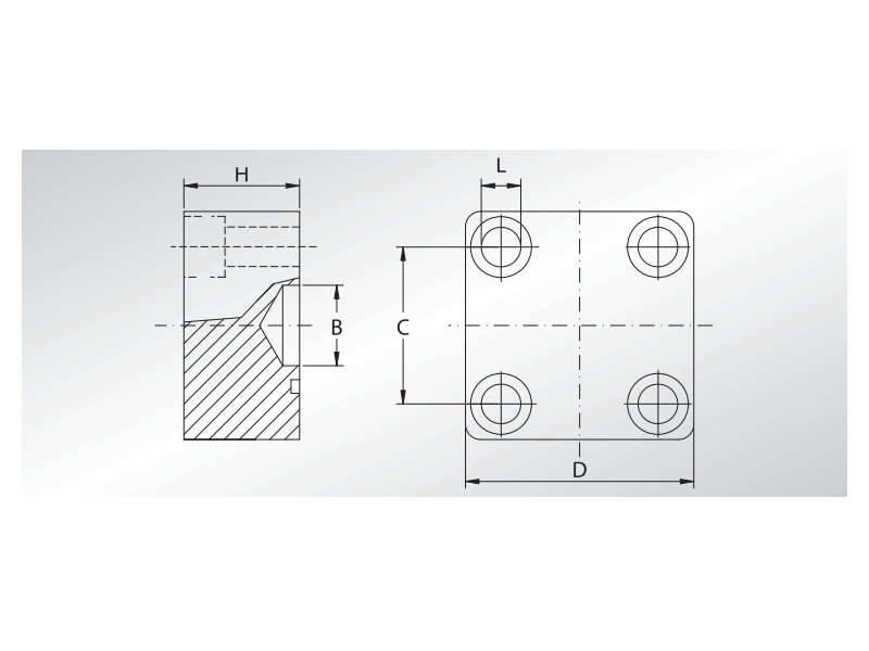 Ślepa flansza CET, Materiał: Stal węglowa S355J2 (CR-6 fr