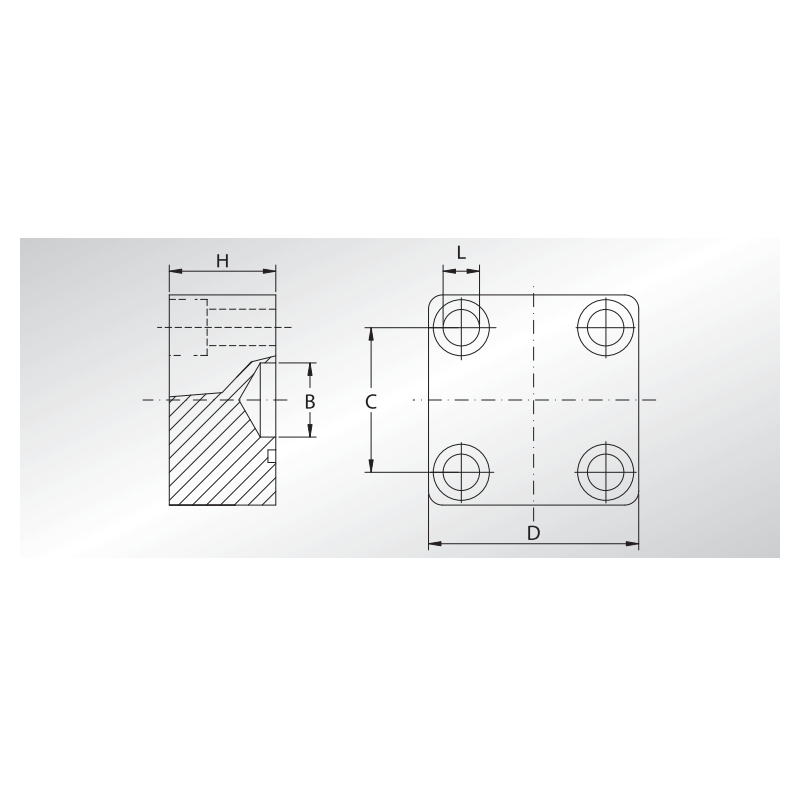 Ślepa flansza CET, Materiał: Stal węglowa S355J2 (CR-6 fr
