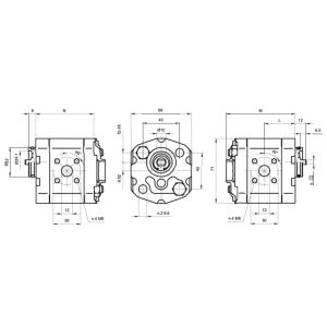 Pompa zębata grupa 1, śruby 40x40mm, zamek 32mm, Objętoś