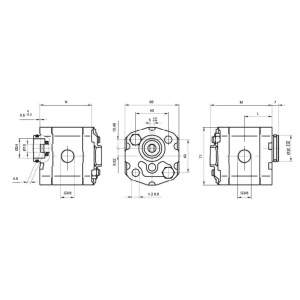 Pompa zębata grupa 1, śruby 40x40mm, zamek 32mm, Objętoś
