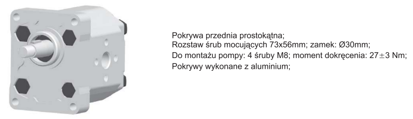 Pompa zębata grupa 1.5, śruby 71,9x52,4mm, zamek 32mm, Obj