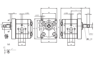 Pompa zębata grupa 1.5, śruby 71,9x52,4mm, zamek 32mm, Obj