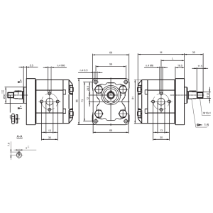 Pompa zębata grupa 1.5, śruby 71,9x52,4mm, zamek 32mm, Obj