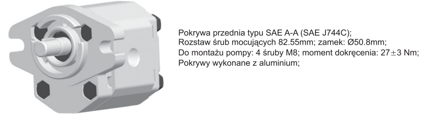 Pompa zębata gr. 1.5 S, Objętość geometryczna: 2,1 cm³/