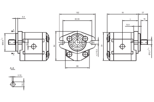Pompa zębata grupa 1.5, śruby 82,55mm, zamek 50,8mm, Obję