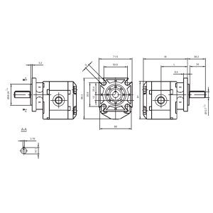 Pompa zębata gr. 1.5 K, Objętość geometryczna: 2,1 cm³/