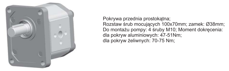 Pompa zębata gr.2 F, Objętość geometryczna: 18,0 cm³/ob