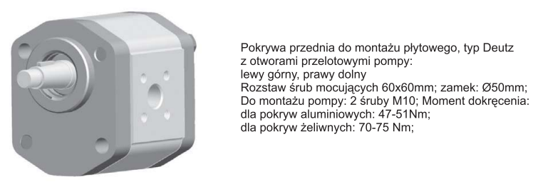 Pompa zębata grupa 2 śruby 60x60 zamek 50mm, Objętość g