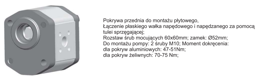 Pompa zębata gr. 2 H, Objętość geometryczna: 18,0 cm³/o