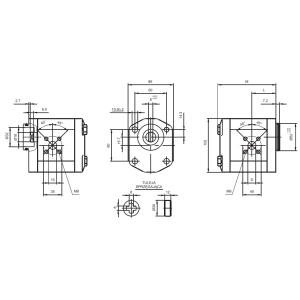 Pompa zębata grupa 2 , śruby 60x60mm zamek 52mm, Objętoś